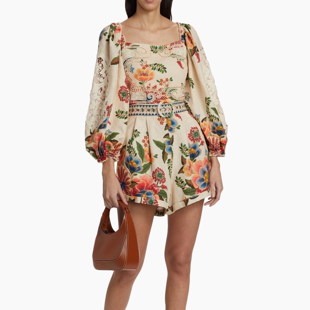 Farm Rio Delicate Garden Belted Romper small